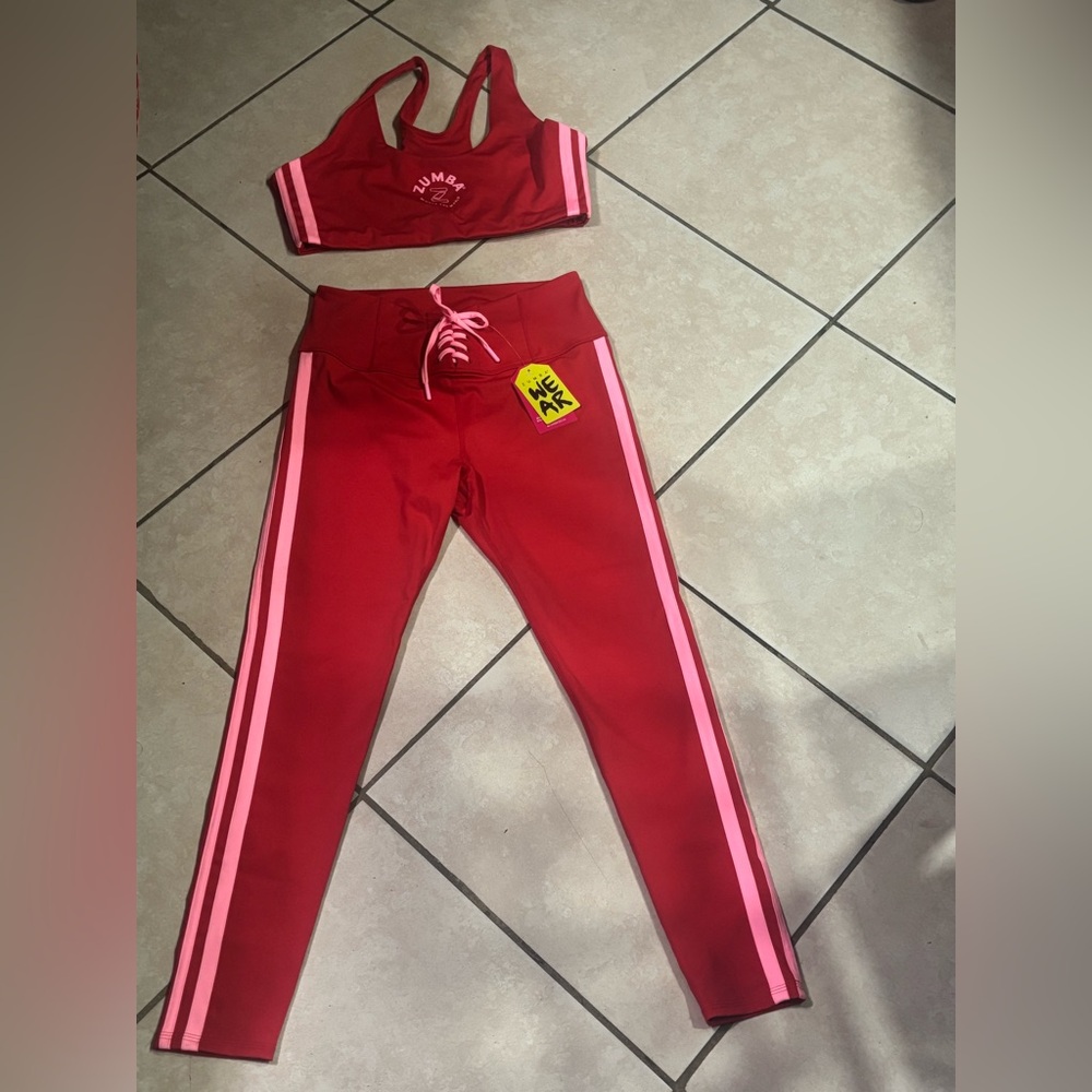 Zumba Fitness Red and Pink Women's Pants & Jumpsuit Set